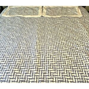 Southern Tide KING 3 Piece Comforter Set Beach Coastal Blue and White Cotton